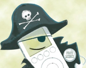 Cartoon image of a pirate iPod